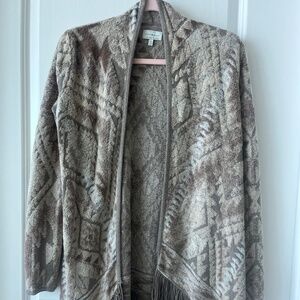 Lucky Brand Aztec Fringe Cardigan Sweater XS